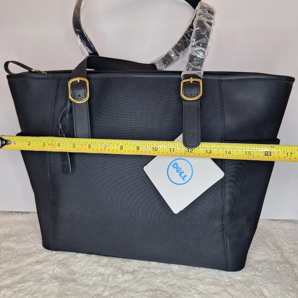 NEW Large Dell Laptop Ladies Tote, Black, NWT, Purple Interior